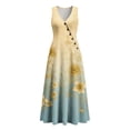 thumbnail image 7 of Oplxuo Summer Maxi Dresses for Women Linen V Neck Sleeveless Beach Sundress Button Casual Loose Tank Dress with Pockets, 7 of 7