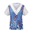 thumbnail image 4 of Otvok Women Fashion Summer Fold Printed Regular Women Short Sleeves V Neck Button Top, 4 of 6