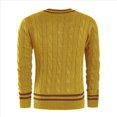 thumbnail image 3 of Suéter de Cuello en V para Hombre, Informal, de Punto , Ajustado, de Larga, para Otoño e Invierno. Amarillo Jengibre M, 3 of 5