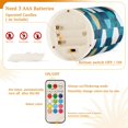 thumbnail image 5 of Yayeee Flameless Candles with Remote Flickering Battery Operated Multi Color Changing, Blue White Geometric Patterns, 5 of 7