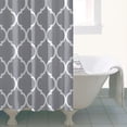 thumbnail image 4 of Gray Geometric Quatrefoil Pattern Shower Curtain 36"x72" ,Bathroom Decorative Shower Curtains Set with 12 Hooks,Modern Waterproof Washable Shower Curtain, 4 of 6