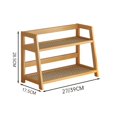 thumbnail image 2 of 2 Layer Multipurpose Durable Bamboo Storage Shelf Countertop Organizer Kitchen Rack Wooden Storage Shelf L, 2 of 8