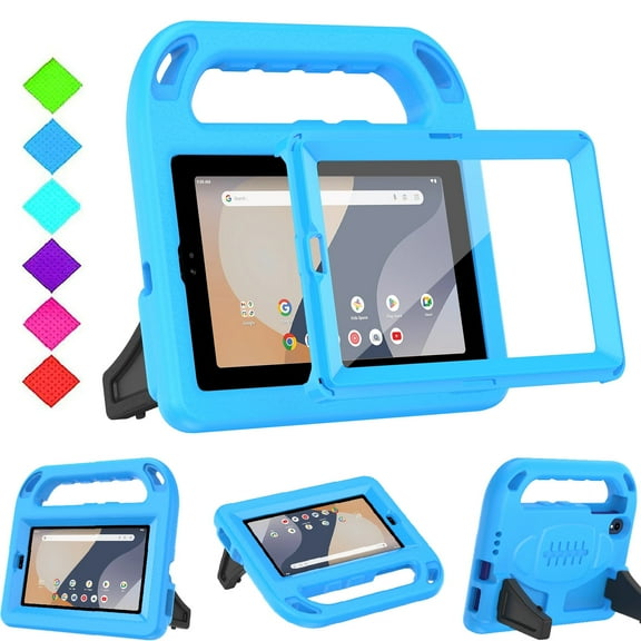 BMOUO Kids Case for Onn 7 inch Gen 4 2024 (Model:100135924) Tablet , Light Weight Shockproof Kids Case with Screen Protector for Walmart Onn 7" Gen 4 2024 Tablet Case , Blue