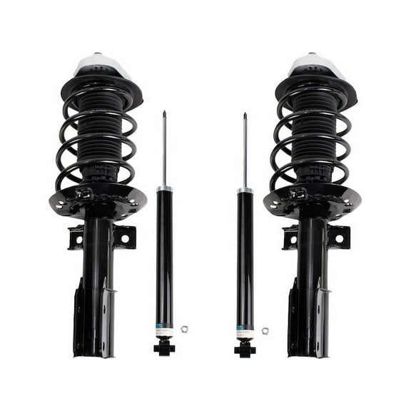Front and Rear Shock Strut and Coil Spring Kit 4 Piece - Compatible with 2010 - 2016 Mercedes-Benz E350 Sedan 2011 2012 2013 2014 2015