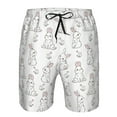 thumbnail image 4 of Yiaed Bunny And Bird Print Men's Swim Trunks with Lining Quick Dry Sports Shorts Beach Shorts Boardshorts-Large, 4 of 5