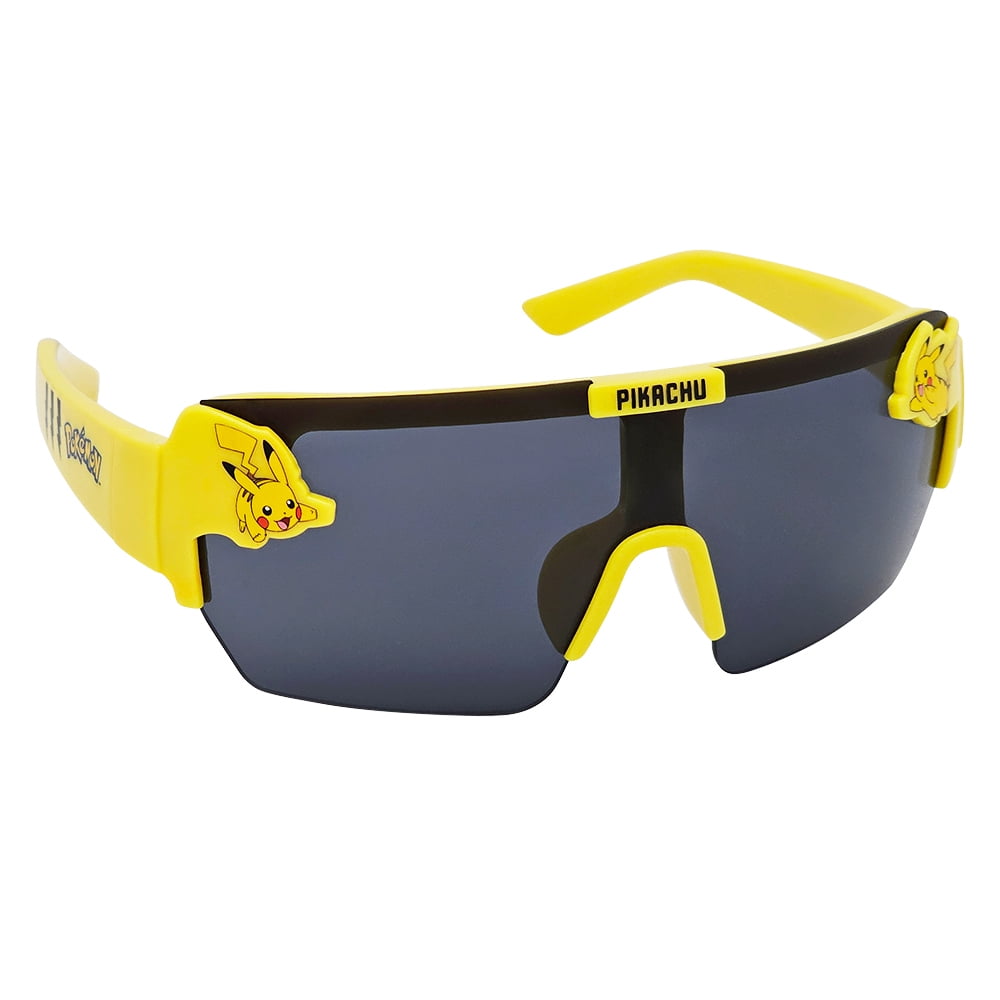 Pokemon Pikachu Yellow Large Lens Character Mold Sports Wrap Sunglasses