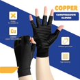 thumbnail image 2 of Women's Men's Copper Arthritis Compression Gloves, Rheumatoid Pain Relief Hand Guards, Muscle Tension Relief For Carpal Tunnel Pain, 2 of 5