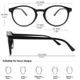 thumbnail image 2 of KOOSUFA Blue Light Blocking Glasses Round Women Men Light Weight Computer Gaming Eyewear Eyeglasses with Spring Hinge Matte black, 2 of 7