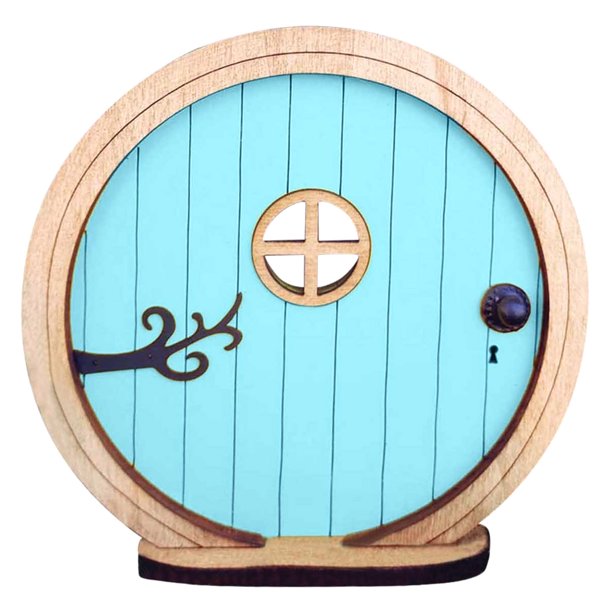 Muyoka Puerta de hadas en miniatura de madera, adorno de arte de jardín, puerta de hadas artesanal creativa para patio al aire libre, camino de césped, Patio Muyoka Hogar