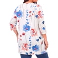 thumbnail image 5 of WellSize Plus Size Womens Tunic Tops 3/4 Sleeve Dressy Fall Blouses Casual V Neck Floral Shirts Tunics for Leggings, 5 of 9