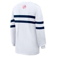 thumbnail image 4 of Women's WEAR by Erin Andrews  White New York Yankees Oversized Long Sleeve Striped T-Shirt, 4 of 4
