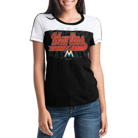 MLB Miami Marlins  Women's Short Sleeve Team Color Graphic (Best Teppanyaki In Miami)