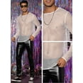thumbnail image 5 of Unique Bargains Men's Mesh T-Shirt Long Sleeves Club Party See Through Sheer Top Tee XL White, 5 of 6
