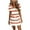 Orange, variant on Lenago Women's Baggy Sleeve V-Neck Stripe Knit Dress With Belt Pockets Detail