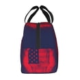 thumbnail image 5 of ZICANCN Insulated Lunch Bag for Women Men, American Flag Skull Purple Print Reusable Cute Lunch Bags for Picnic School Work Office, 5 of 8