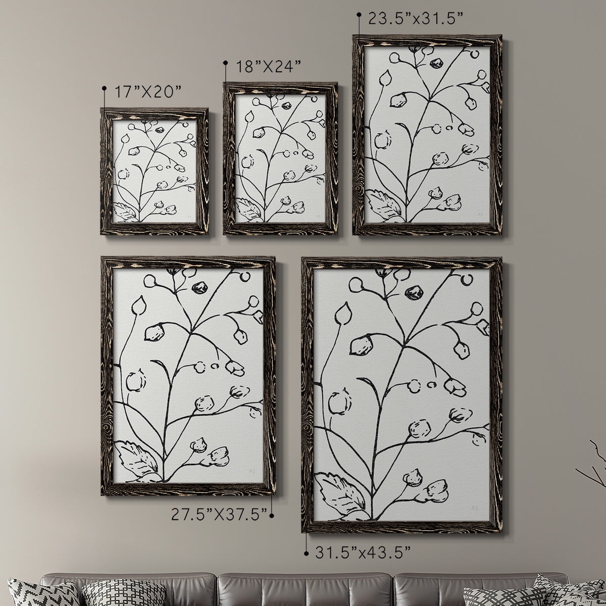 Botanical Sketch I - Premium Framed Canvas 2 Piece Set - Ready to Hang