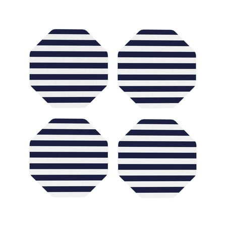 

Leather Coasters with Heat-resistant for Drinks Navy Blue And White Stripes -标题2 Octagon