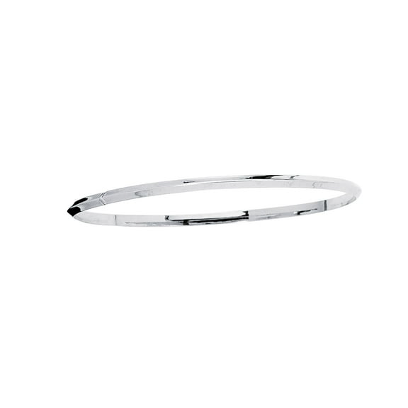 14K White Gold 2.75mm Shiny Round Stackable Bangle 8"