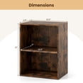 thumbnail image 3 of Costway 2-Cube Bookcase with 5-Position Adjustable Shelf, Anti-Toppling Kits for Study Rustic Brown, 3 of 10