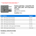 thumbnail image 2 of Parking Light Relay - Compatible with 2000 - 2003, 2005 - 2010 Jeep Grand Cherokee 2001 2002 2006 2007 2008 2009, 2 of 2