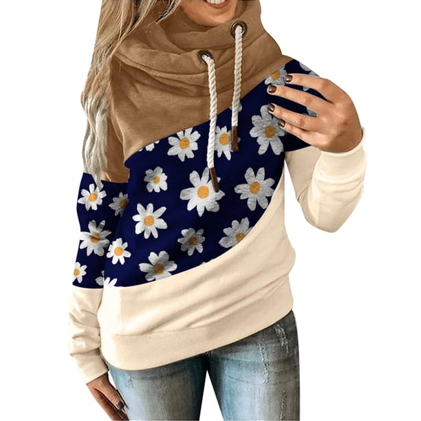 Sudadera con capucha Fridja Estampado margaritas fksj3586 para mujer