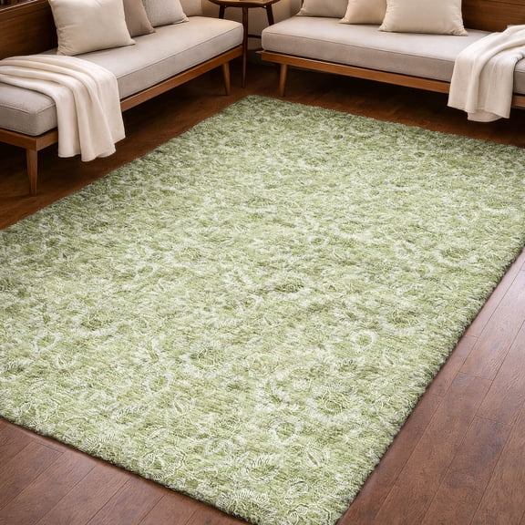 Addison Rugs Dream Shag Premium Machine Washable Transitional Floral Aloe Rectangle Rug, 10' x 14'