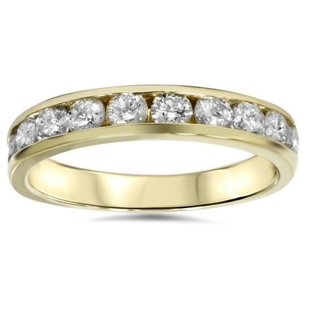1/2ct tw Diamond Channel Set Wedding Ring 10k Yellow Gold Women's Stackable Band