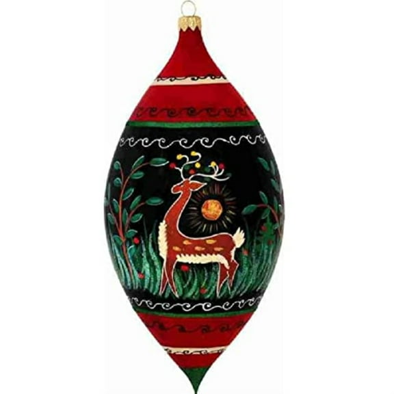 Ukraine Pysanky Ram Drop Polish Glass Christmas Ornament