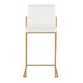 thumbnail image 6 of Fuji Contemporary High Back Counter Stool In Gold Steel And White Velvet - Set Of 2, 6 of 7