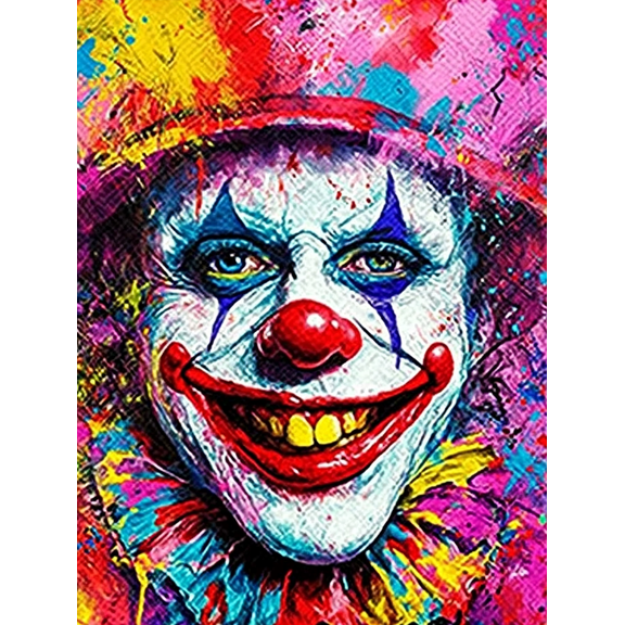 Colorful Clown Abstract Canvas Painting,Suitable for Living Room, Bedroom, Office,Bathroom, and Dorm Decor.