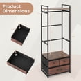 thumbnail image 3 of Costway Clothes Rack with Drawers, Shelves, Side Hooks, Metal Frame for Entryway, Wardrobe, 3 of 10