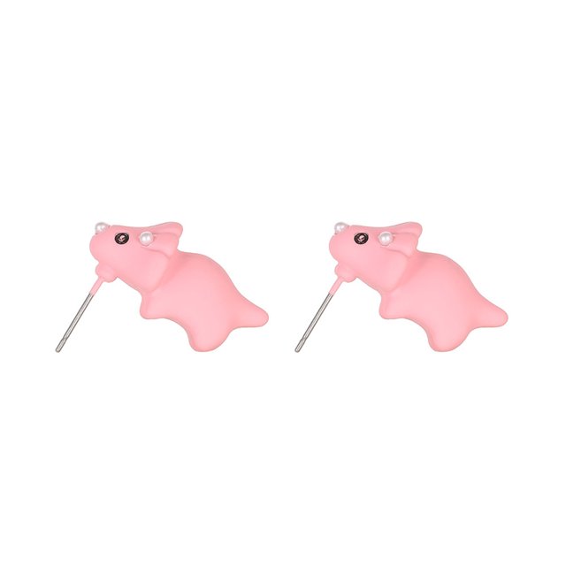 Par de pendientes de oreja de animales de dibujos animados lindos divertidos de moda pequeños Eccomum CH1699-Triceratops