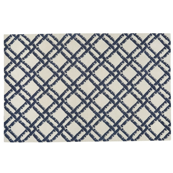 Park Designs Bamboo Trellis Blue Indoor Rug 4' x 6'
