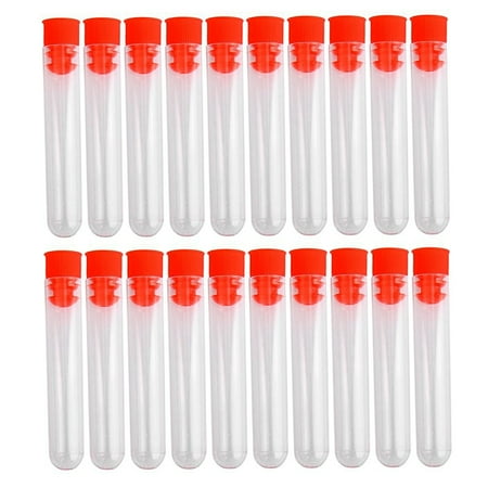 

20 Pcs Non-Completed Plastic Test Tubes Lab Test Tool With Screw Cap Transparent 12 * 60mm
