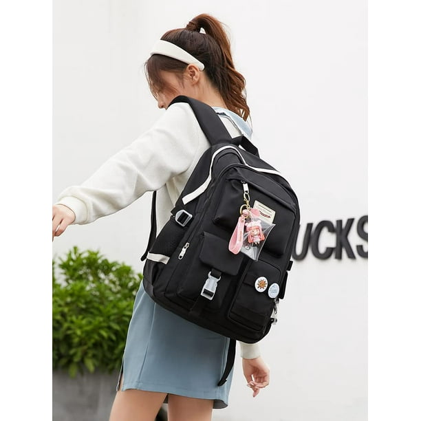 Mochila para Mujer Mochila Escolar Ninas Adolescentes Linda Mochila De Anime Mochila Informal para Mujer Mochilas Antirrobo para Viajes Universitarios Ocio Trabajo Rosa l Mochilas Mochila Bodega Aurre...