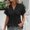 Black women v neck eyelet tops a1, variant on Women V Neck Short Sleeve Eyelet Tops Dressy Casual Blouses Cute Basic Tee Shirts Beach Summer Vacation Clothes, Sky Blue S