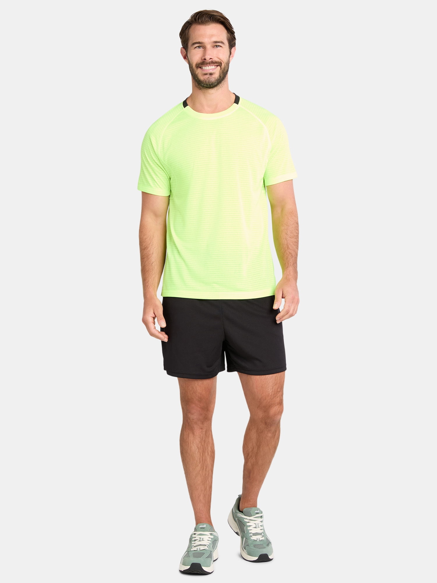 Athletic Works Men's and Big Men's Mixed Media Tee, Sizes XS-5XL