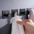 thumbnail image 2 of Eowihor Ganchos Autoadhesivos Ganchos Adhesivos Gancho para Toallas Negro Mate Gancho de Pared Resistente Impermeable Acero Inoxidable Ideal para baño y Dormitorio 4 Paquetes, 2 of 5