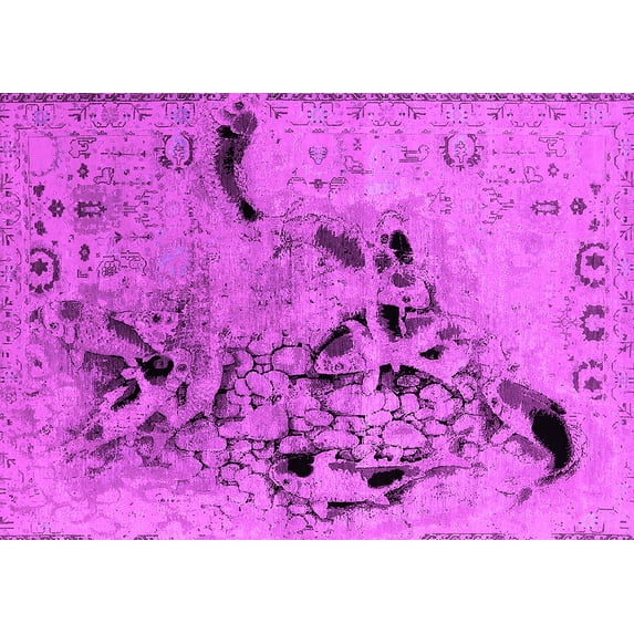 Ahgly Company Indoor Rectangle Oriental Pink Industrial Area Rugs, 5' x 8'