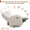 thumbnail image 5 of Aemeios Corduroy Swivel Rocker Glider Power Recliner Nursery Rocking Chair with USB and Type-C Ports, White, 5 of 8
