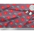 thumbnail image 2 of Soimoi Moss Georgette Fabric Floral & Bee Insects Printed Fabric 1 Yard 42 Inch Wide, 2 of 3