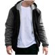 thumbnail image 3 of Ceisia Men's Color-Block Fleece-Lined Zip-Up Hooded Jacket for Casual & Winter Wear Dark Gray M Gifts, 3 of 7