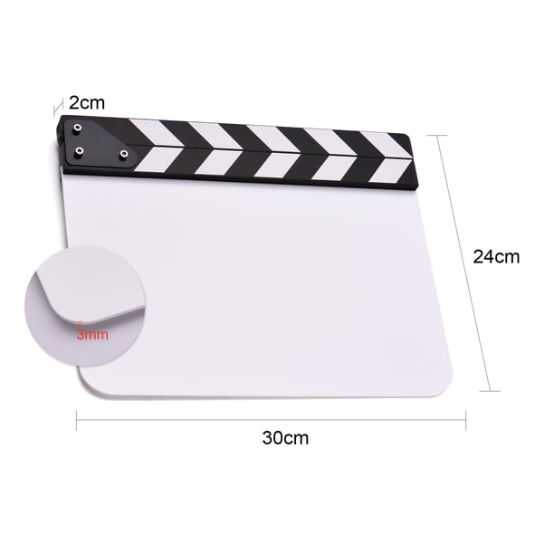 30 * 24 cm / 12 * 9 pulgadas Película acrílica Tablilla Directores de películas Tablero de chapaleta Irfora Badajo