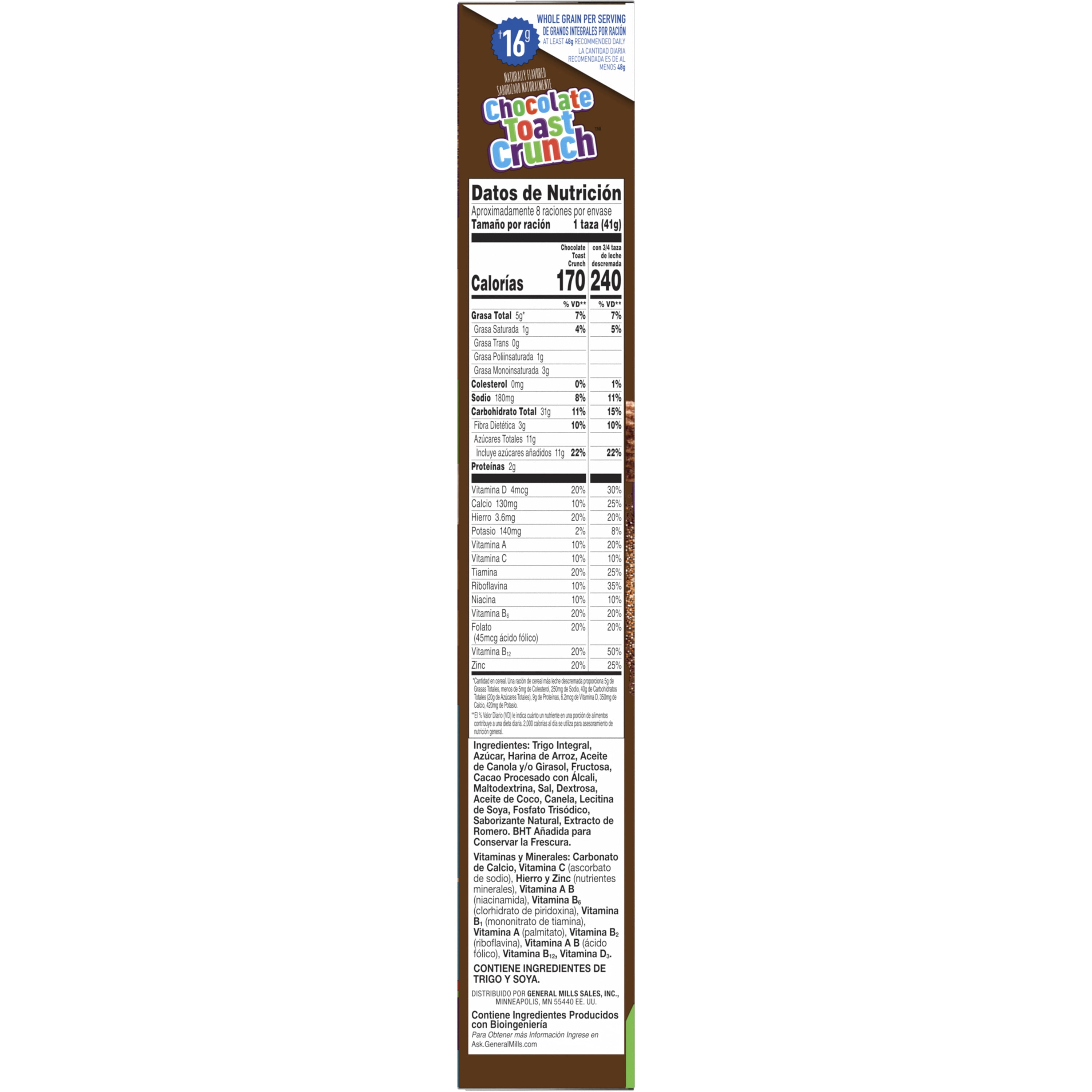 Chocolate Toast Crunch Breakfast Cereal, 12.4 OZ Cereal Box