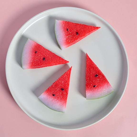 OUNONA  3 Pcs Simulated Watermelon Slices Chunks Slicer Fruit Fruits Red