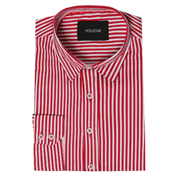 FashionOutfit Men's Slim Thin Striped Button Down Shirt
