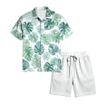thumbnail image 6 of longantii Men's Outfits Casual Button Hawaiian Tops and Shorts Comfy Short Sleeve Beach Tees and Shorts 2026 Shirt and Beach Shorts Sets Sky Blue L, 6 of 6