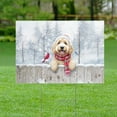thumbnail image 2 of Playful Goldendoodle Welcomes Winter Snowy Day with Cardinal Bird Yard Sign Doodle Dog Lover Gifts Idea Outdoor Home Lawn Garden Porch Decor - 2017, 2 of 5