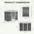thumbnail image 4 of Outsunny 8' x 4' Metal Outdoor Garden Storage Shed w/ Vents, Gray, 4 of 10