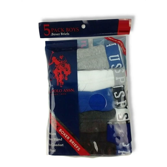 U.s. Polo Assn.  Boys 5 Pack Boxer Brief Assorted Colors Medium